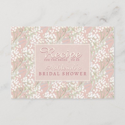 パール&プロセッコ赤面ブライダルシャワーレシピ エンクロージャーカード (裏面)