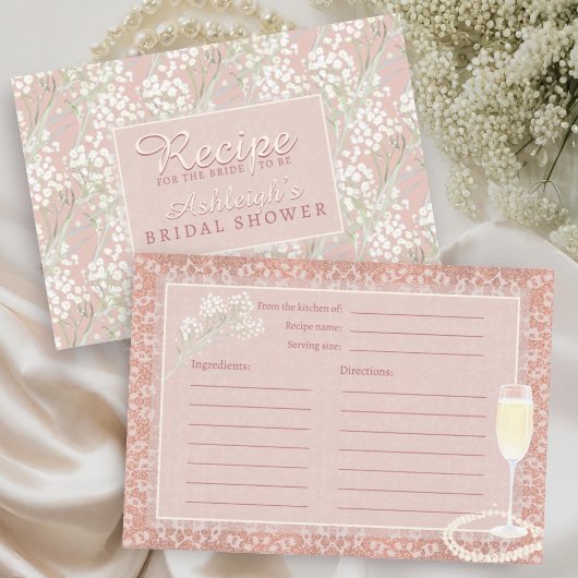 パール&プロセッコ赤面ブライダルシャワーレシピ エンクロージャーカード