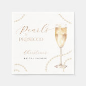 パール&プロセッコ金ゴールドブライダルシャワーナプキンス スタンダードカクテルナプキン (正面)