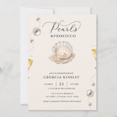パール＆プロセッコ コースト シェル ブライダル シャワー 招待状 (正面)