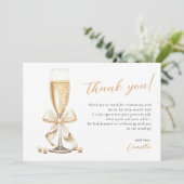 パール＆プロセッコ ゴールド ブライダルシャワー サンキューカード (スタンド正面)