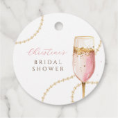 パール＆プロセッコ ピンクゴールド ブライダルシャワー フェイバータグ (裏面)