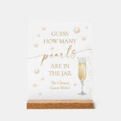 パール プロセッコ ブライダルシャワーのパズル 何個のパール アクリルサイン (正面)