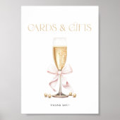 パール&プロセッコ ブライダルシャワー ギフトサイン ポスター (正面)