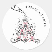 パール＆プロセッコ ブライダルシャワー サークル ステッカー (正面)