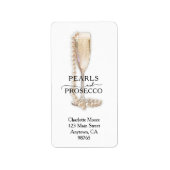 パール＆プロセッコ ブライダルシャワー 返信先住所 ラベル (正面)