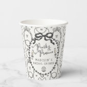 パール＆プロセッコ ブラックコケット ボウ ブライダルシャワー 紙コップ (裏面)