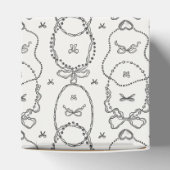 パール＆プロセッコ ブラックコケット ボー 誕生日 フェイバーボックス (上部)