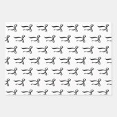 パール&プロセッコ ブラックボウ ブライダルシャワー ラッピングペーパーシート (正面)