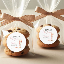 パール＆プロセッコ ブラッシュピンク ブライダルシャワー ラウンドシール