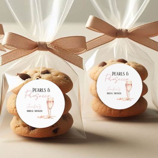 パール&プロセッコ ブラッシュピンク ブライダルシャワー ラウンドシール