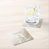 パール＆プロセッコ モダンエレガント スクエアペーパーコースター (インサイチュ)