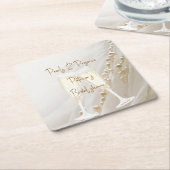 パール＆プロセッコ モダンエレガント スクエアペーパーコースター (アングル)