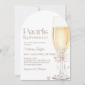 パール&プロセッコ&レシピリクエストブライダルシャワー 招待状 (正面)
