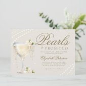 パール プローセッコ エレガント エクリュ ブランシュ ブライダル シャワー 招待状 (スタンド正面)