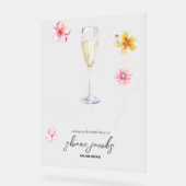 パール、ペタル + プロセッコ | ウェディングシャワーのお出迎え アクリルサイン (傾斜)