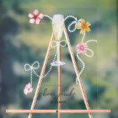 パール、ペタル + プロセッコ | ウェディングシャワーの歓迎 アクリルサイン (ニュートラル)