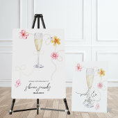 パール、ペタル + プロセッコ | シャワー カード & ギフト 台座サイン