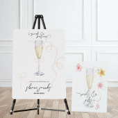 パール、ペタル + プロセッコ | シャワー カード & ギフト 台座サイン