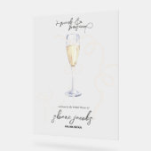 パール、ペタル + プロセッコ | パール ブライダルシャワー アクリルサイン (傾斜)