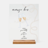 パール、ペタル&プロセッコ | ミモザ バー シャワー アクリルサイン (正面)