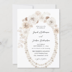 パール&ホワイトフローラ結婚ズ 招待状