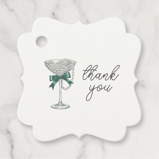 パール&ボウブライダルシャワー「ありがとう」ラベル フェイバータグ (正面)