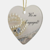 パール、リングや輪、ブルーレース婚約 セラミックオーナメント (左)