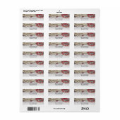 パール&レッドバレンタインラブジュエリー招待状 ラベル (フルシート)