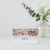 パール＆レッドバレンタインラブジュエル シックエレガント 名刺 (スタンド正面)