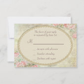 パール&レースシャビーシックバラRSVP 出欠カード (裏面)