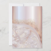 パール ローズゴールド マーブル アゲート 書道 金属 招待状 (裏面)