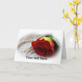 パール＆ローズ カスタマイズ可能なグリーティングカード カード (黄色い花)