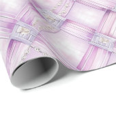 パール 紫 ピンクのブライズシャワー ラッピングペーパー (ロールコーナー)