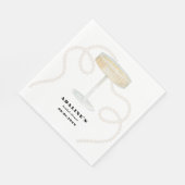 パール、花びら&プロセッコ | トレンディーパールブライダル スタンダードランチョンナプキン (角)