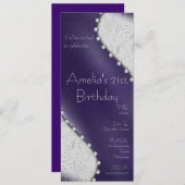 パール 誕生日 招待状 (正面/裏面)