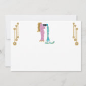 パール&金ゴールドジュエリーとアクエリアス〔占星術の〕十二宮図標識 ノートカード (裏面)