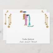 パール&金ゴールドジュエリーとアクエリアス〔占星術の〕十二宮図標識 ノートカード (正面/裏面)