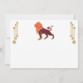 パール&金ゴールドジュエリーとレオ〔占星術の〕十二宮図サイン ノートカード (裏面)