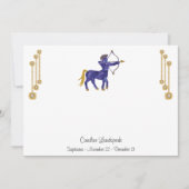 パール&金ゴールドジュエリーと射手座〔占星術の〕十二宮図標識 ノートカード (正面)