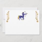 パール&金ゴールドジュエリーと射手座〔占星術の〕十二宮図標識 ノートカード (裏面)