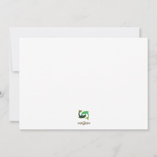 パール&金ゴールドジュエリーと魚座〔占星術の〕十二宮図標識 ノートカード (裏面)