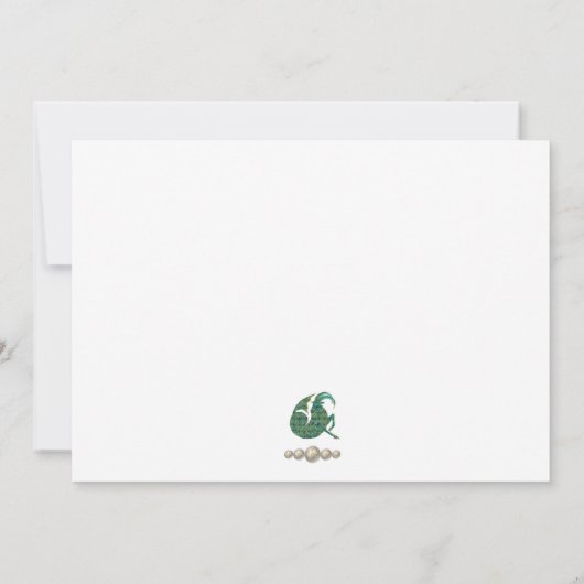 パール&金ゴールドジュエリー山羊座〔占星術の〕十二宮図サイン ノートカード (裏面)