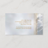 パール&金ゴールドトレブルクレフ、 音符記号オーナメント 名刺 (裏面)