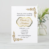 パール&金ゴールドリハーサルディナー招待状 招待状 (スタンド正面)