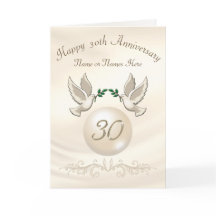 パール 30周年 結婚記念日 カード, 名入れギフト