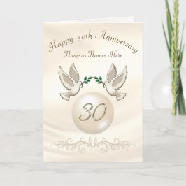 パール 30周年 結婚記念日 カード, 名入れギフト カード