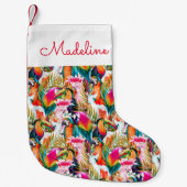 パーロツ&パーム葉の|名前の追加 スモールクリスマスストッキング (正面)