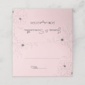 パーローズの背景にアネモネの折り畳まれた名札 プレイスカード (外部開封)