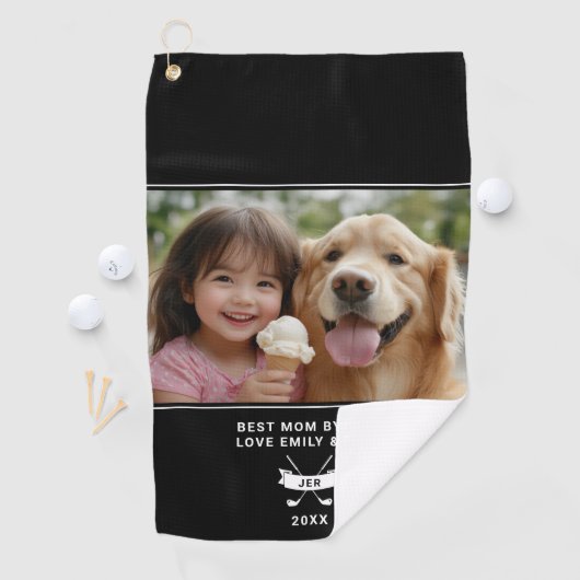 パー最高のおもしろいフォトゴルファーのMom Byモダン Parテンプレート ゴルフタオル (インサイチュ)